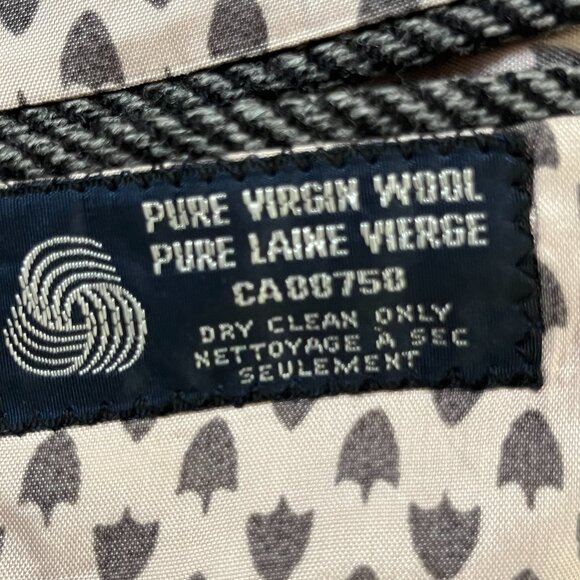 HARDY AMIES Mens 44 Grey Black HERRINGBONE 100% Wool Sports Coat JACKET BLAZER - Picture 4 of 9